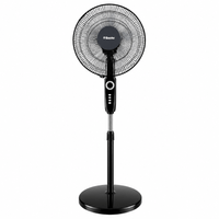 Ventilador de pedestal Bossko BK-8460VX de 16 pulgadas, 45 W, 3 velocidades, temporizador, negro